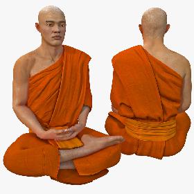 3D模型-Buddhist Monk Seated Meditation Pose